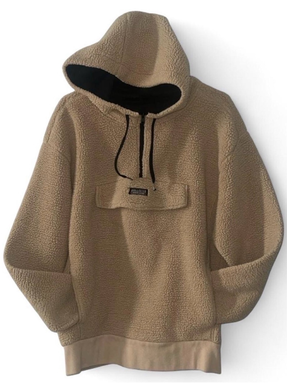 Men’s Hollister Beige Sherpa Hooded zip up Pullover
